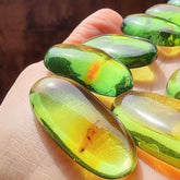 Green Amber Handmade Free Shape Cabochons